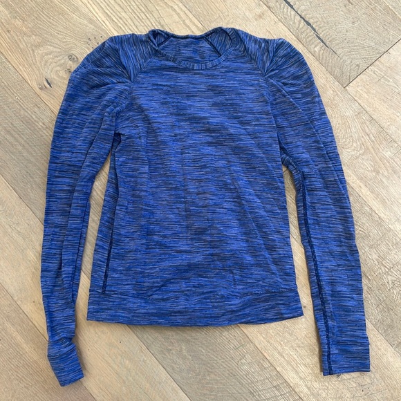 Blue Lululemon Puff Sleeve Top - Size 6 - Picture 1 of 2
